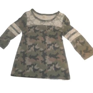 Girls' military green top, juniors size large (14) by Arizona